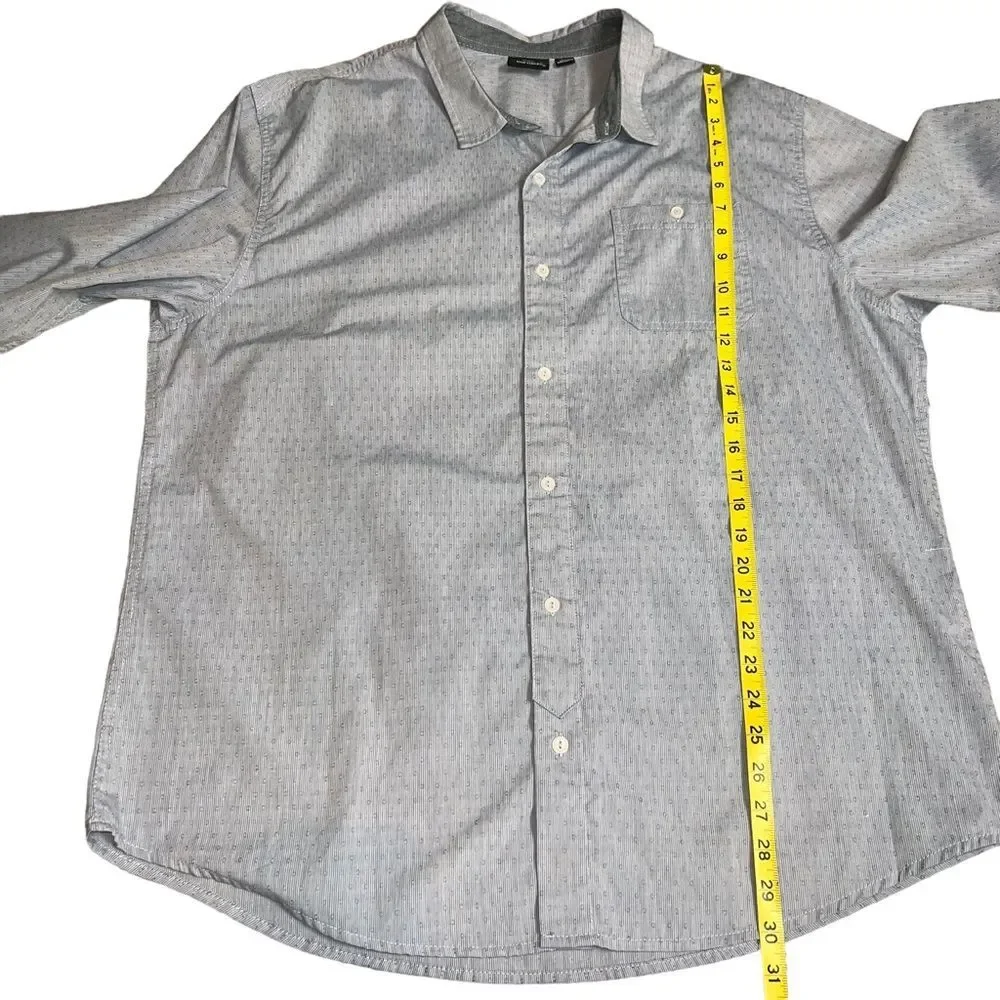 NWT Burnside Crushin It Woven Blue Casual Button Down Shirt Size 2XL